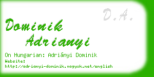 dominik adrianyi business card